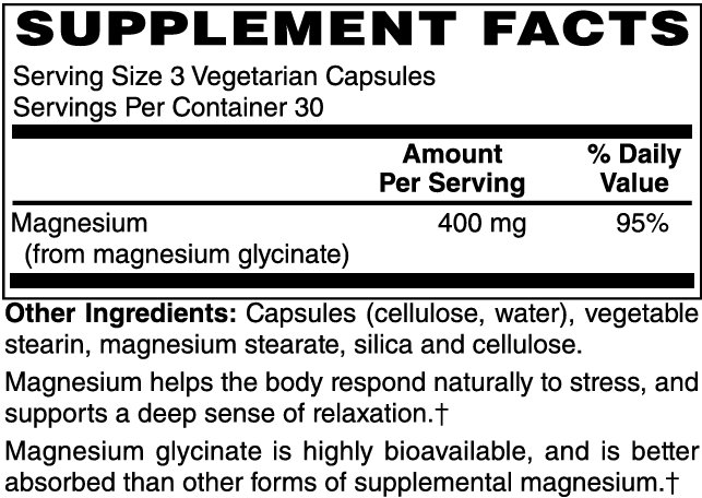 Magnesium Glycinate 400mg Capsules