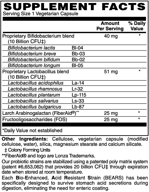 Probiotic 20 Billion CFUs Capsules