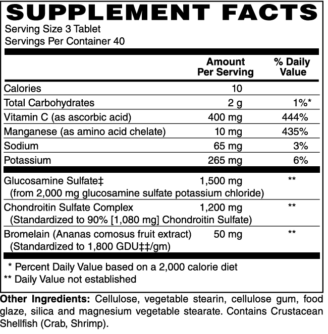 Glucosamine & Chondroitin Sulfate Plus Tablets #120