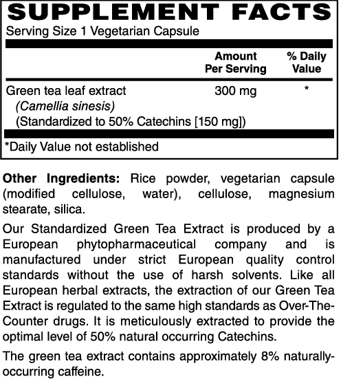 Green Tea Extract 300mg Capsules #60