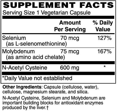 N-Acetyl Cysteine (NAC) 600mg Capsules #60