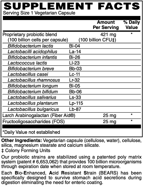 Probiotic 100 Billion CFUs Capsules #30